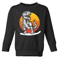 Retro Surfing T-Rex Toddler Sweatshirt