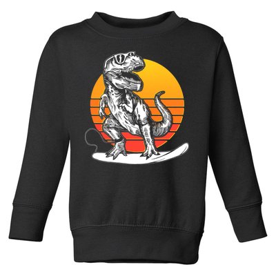 Retro Surfing T-Rex Toddler Sweatshirt