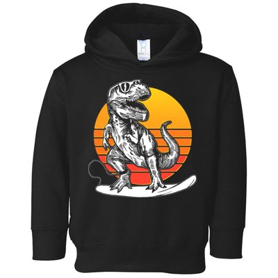Retro Surfing T-Rex Toddler Hoodie