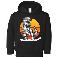 Retro Surfing T-Rex Toddler Hoodie