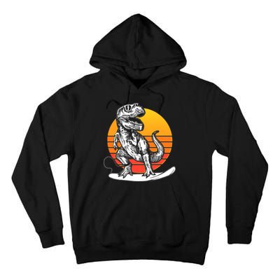 Retro Surfing T-Rex Tall Hoodie