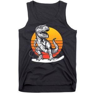 Retro Surfing T-Rex Tank Top