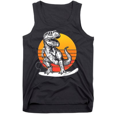 Retro Surfing T-Rex Tank Top