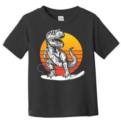 Retro Surfing T-Rex Toddler T-Shirt