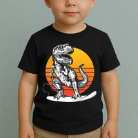 Retro Surfing T-Rex Toddler T-Shirt