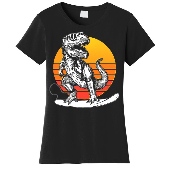 Retro Surfing T-Rex Women's T-Shirt