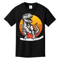 Retro Surfing T-Rex Kids T-Shirt