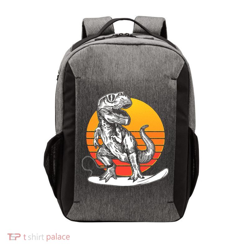 Retro Surfing T-Rex Vector Backpack