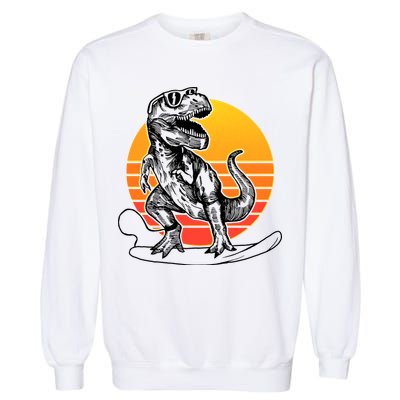 Retro Surfing T-Rex Garment-Dyed Sweatshirt