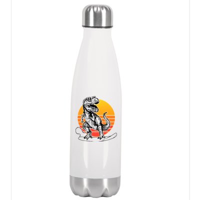 Retro Surfing T-Rex Stainless Steel Insulated Water Bottle