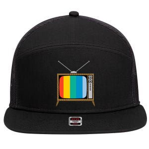 Retro T.V. Color Screen 7 Panel Mesh Trucker Snapback Hat