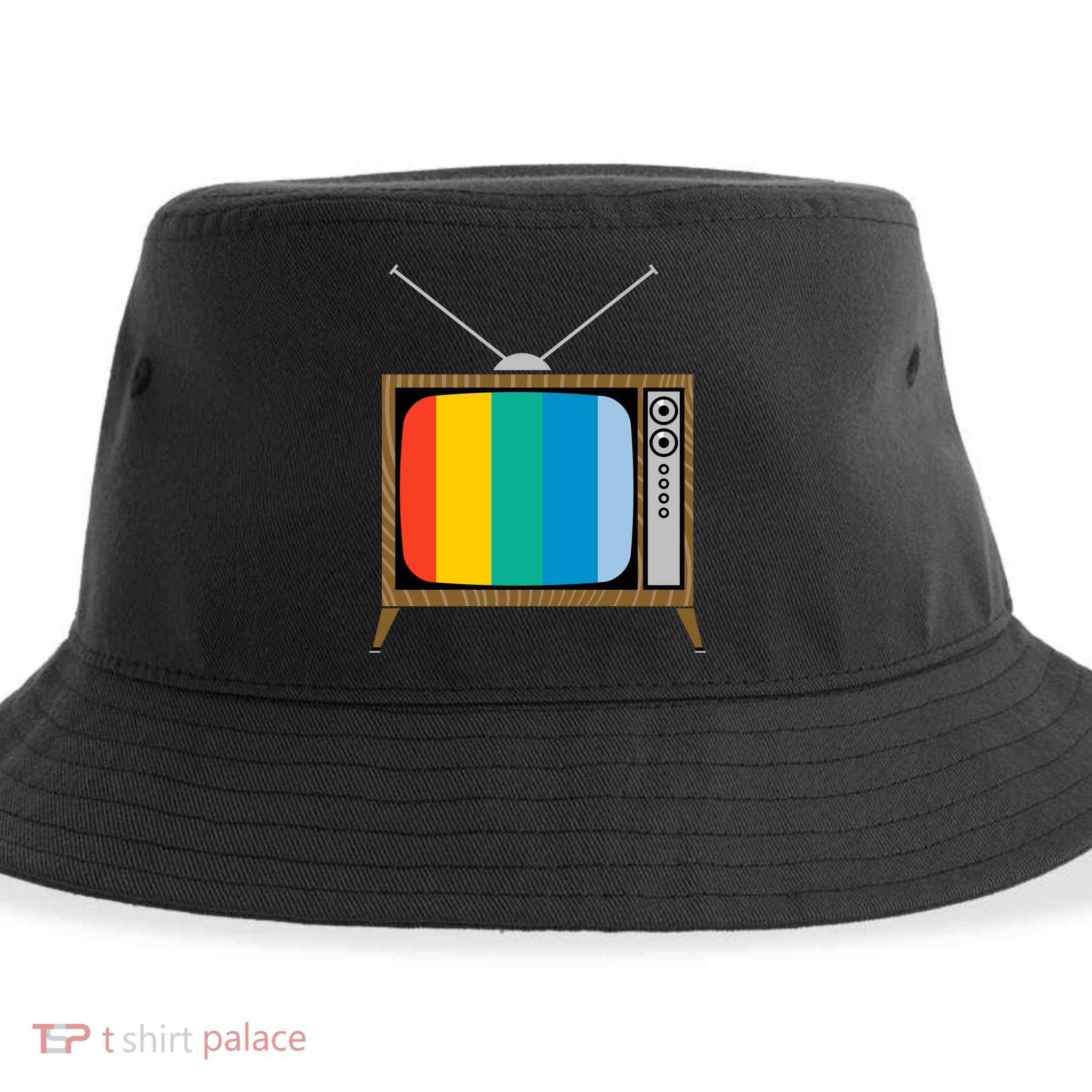 Retro T.V. Color Screen Sustainable Bucket Hat