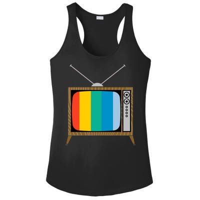 Retro T.V. Color Screen Ladies PosiCharge Competitor Racerback Tank