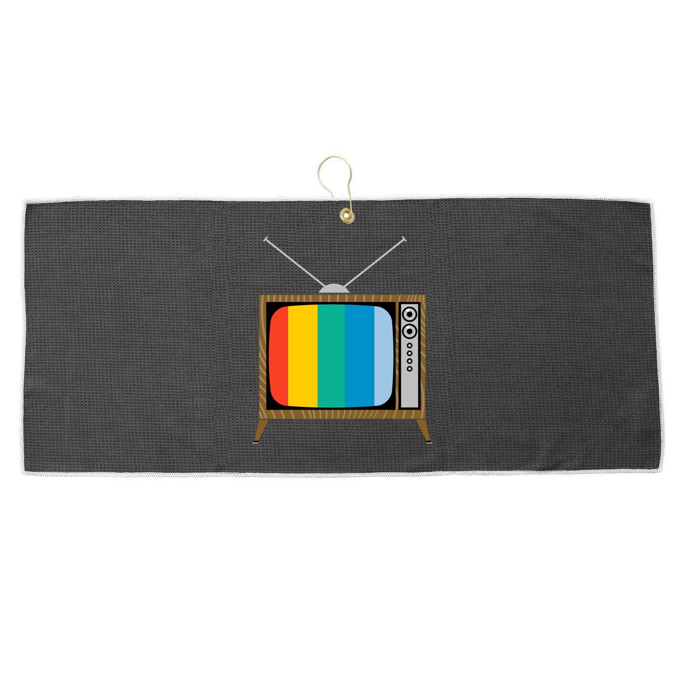 Retro T.V. Color Screen Large Microfiber Waffle Golf Towel