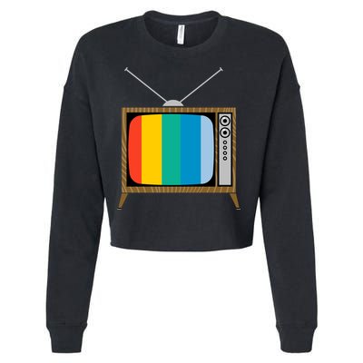 Retro T.V. Color Screen Cropped Pullover Crew