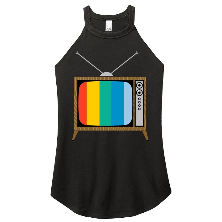 Retro T.V. Color Screen Women's Perfect Tri Rocker Tank