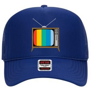 Retro T.V. Color Screen High Crown Mesh Back Trucker Hat