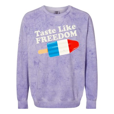 Retro Taste Like Freedom USA American Popsicle Colorblast Crewneck Sweatshirt