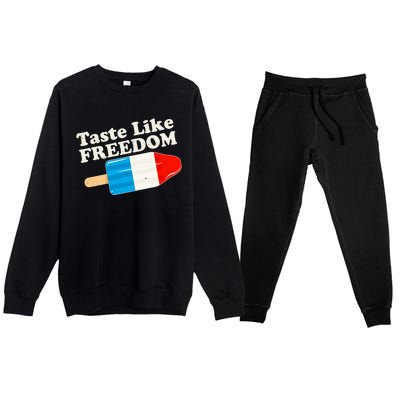 Retro Taste Like Freedom USA American Popsicle Premium Crewneck Sweatsuit Set