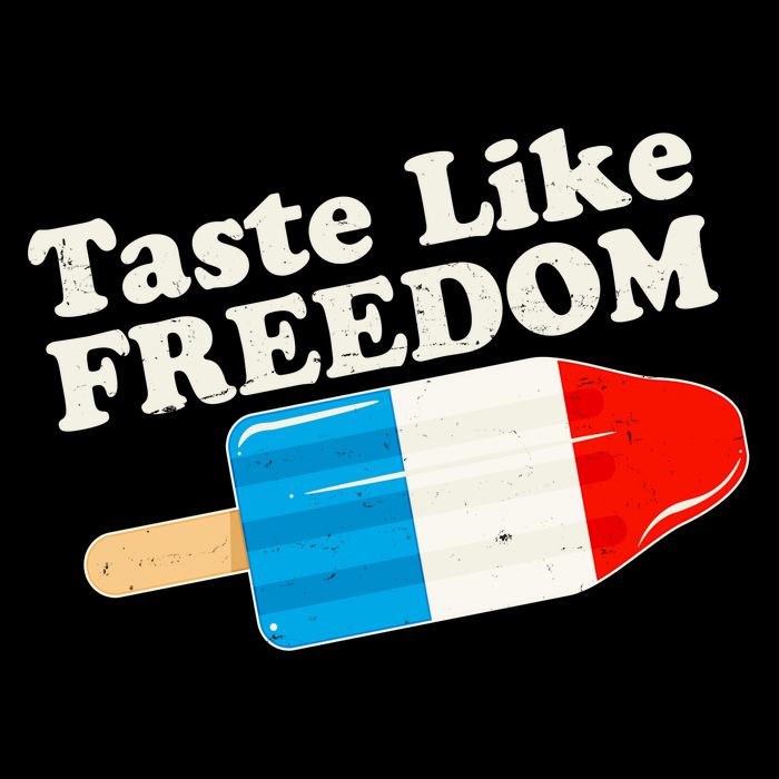 Retro Taste Like Freedom USA American Popsicle Cropped Pullover Crew