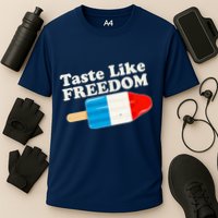 Retro Taste Like Freedom USA American Popsicle Cooling Performance Crew T-Shirt
