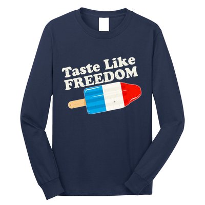 Retro Taste Like Freedom USA American Popsicle Long Sleeve Shirt