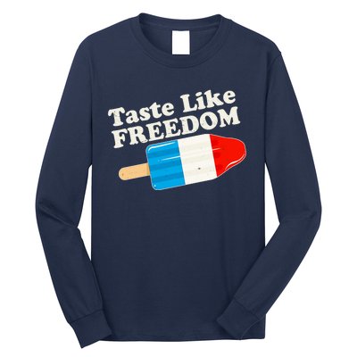 Retro Taste Like Freedom USA American Popsicle Long Sleeve Shirt