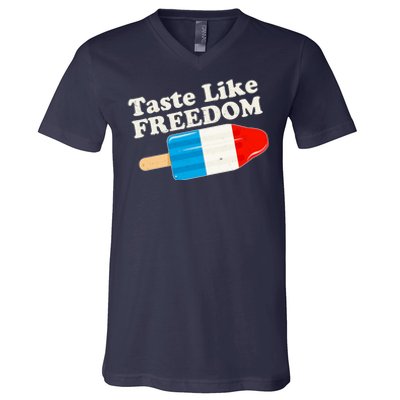 Retro Taste Like Freedom USA American Popsicle V-Neck T-Shirt