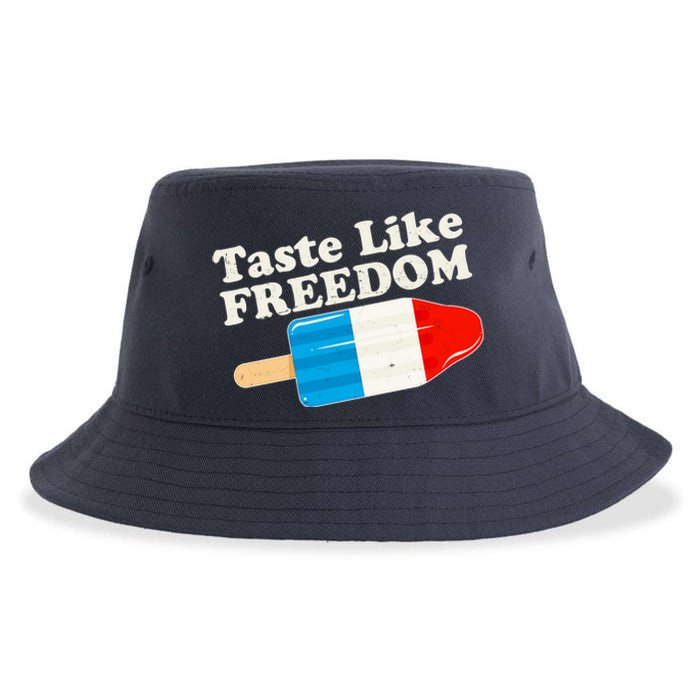 Retro Taste Like Freedom USA American Popsicle Sustainable Bucket Hat