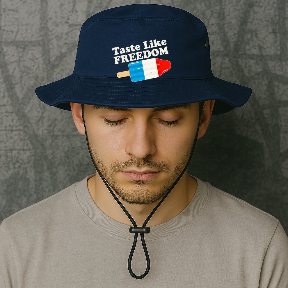 Retro Taste Like Freedom USA American Popsicle Bucket Hat