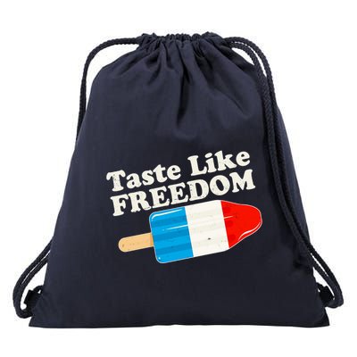 Retro Taste Like Freedom USA American Popsicle Drawstring Bag