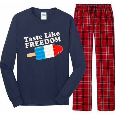 Retro Taste Like Freedom USA American Popsicle Long Sleeve Pajama Set