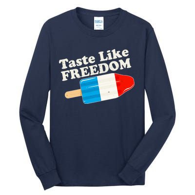 Retro Taste Like Freedom USA American Popsicle Tall Long Sleeve T-Shirt