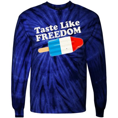 Retro Taste Like Freedom USA American Popsicle Tie-Dye Long Sleeve Shirt