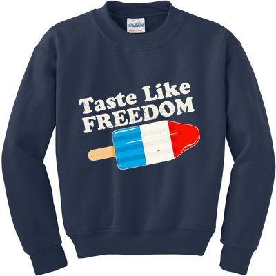 Retro Taste Like Freedom USA American Popsicle Kids Sweatshirt