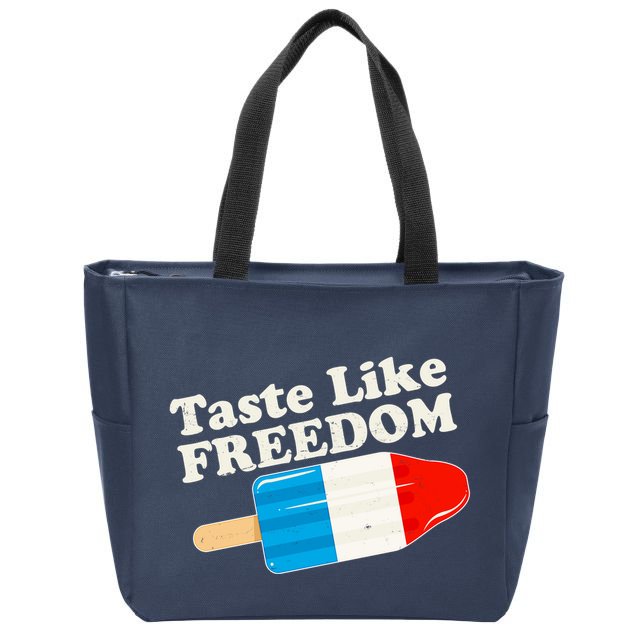 Retro Taste Like Freedom USA American Popsicle Zip Tote Bag