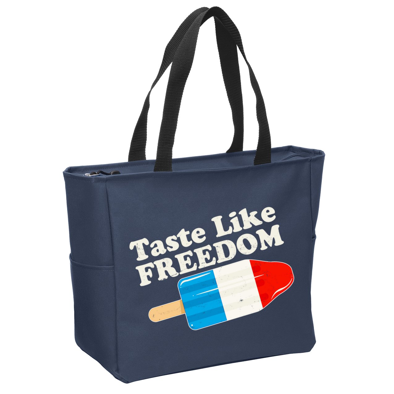 Retro Taste Like Freedom USA American Popsicle Zip Tote Bag