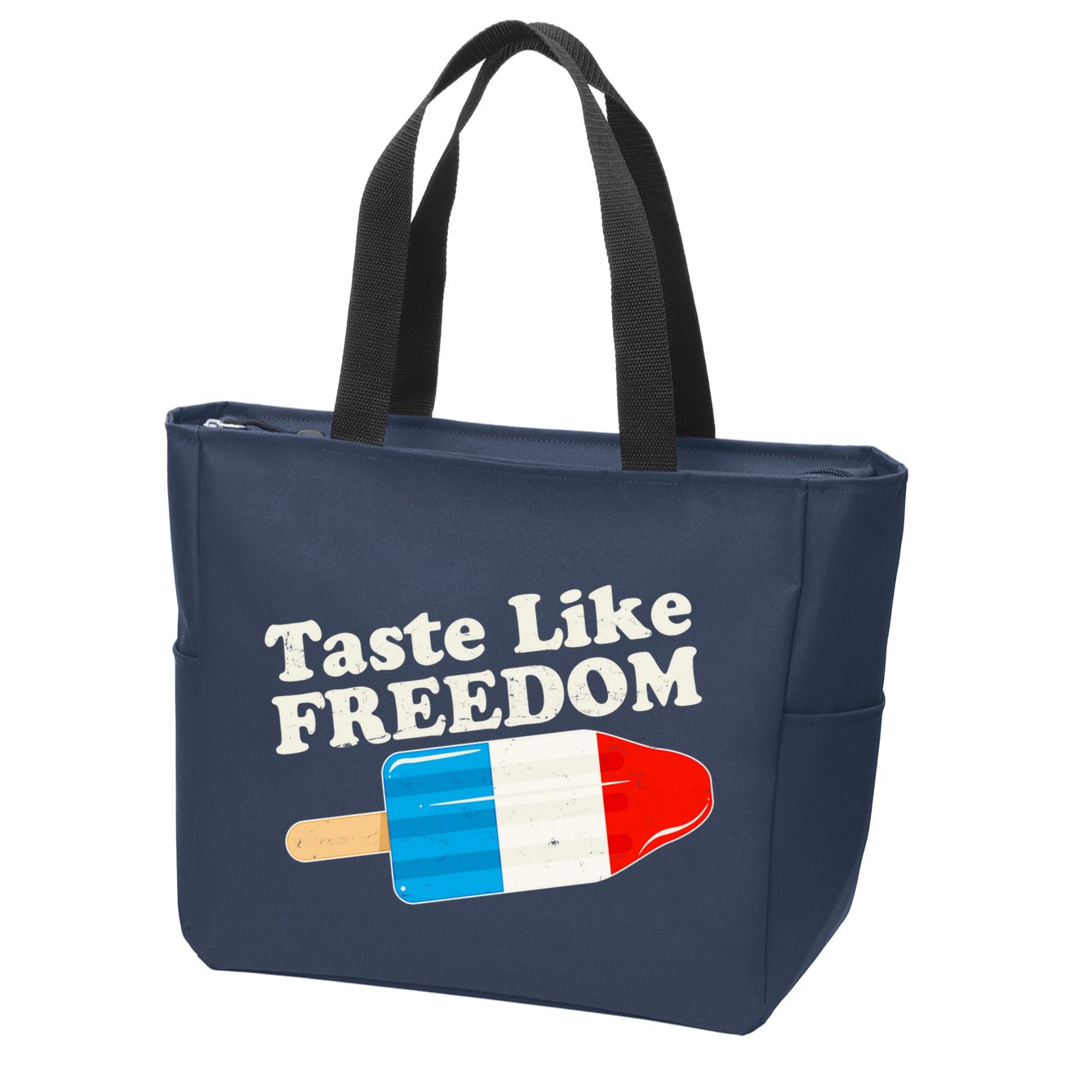 Retro Taste Like Freedom USA American Popsicle Zip Tote Bag