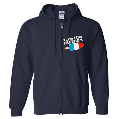 Retro Taste Like Freedom USA American Popsicle Full Zip Hoodie