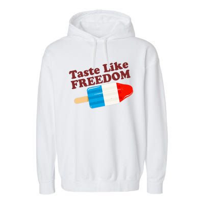 Retro Taste Like Freedom USA American Popsicle Garment-Dyed Fleece Hoodie