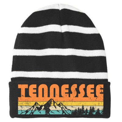 Retro Tennessee Wilderness Striped Beanie with Solid Band