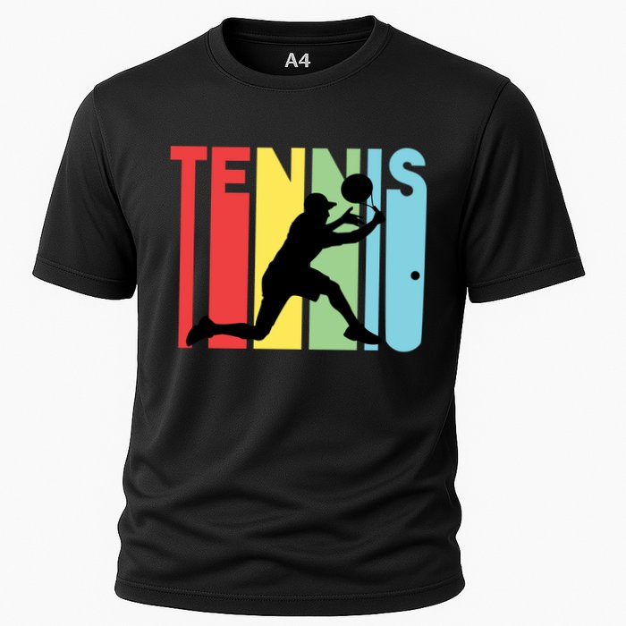 Retro Tennis Logo Cooling Performance Crew T-Shirt