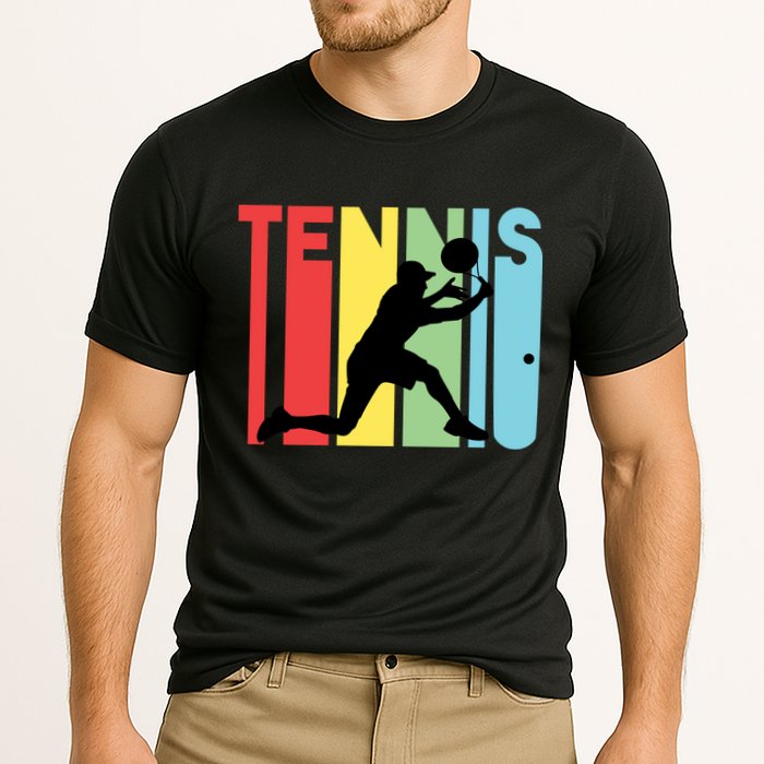 Retro Tennis Logo Cooling Performance Crew T-Shirt