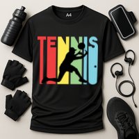 Retro Tennis Logo Cooling Performance Crew T-Shirt