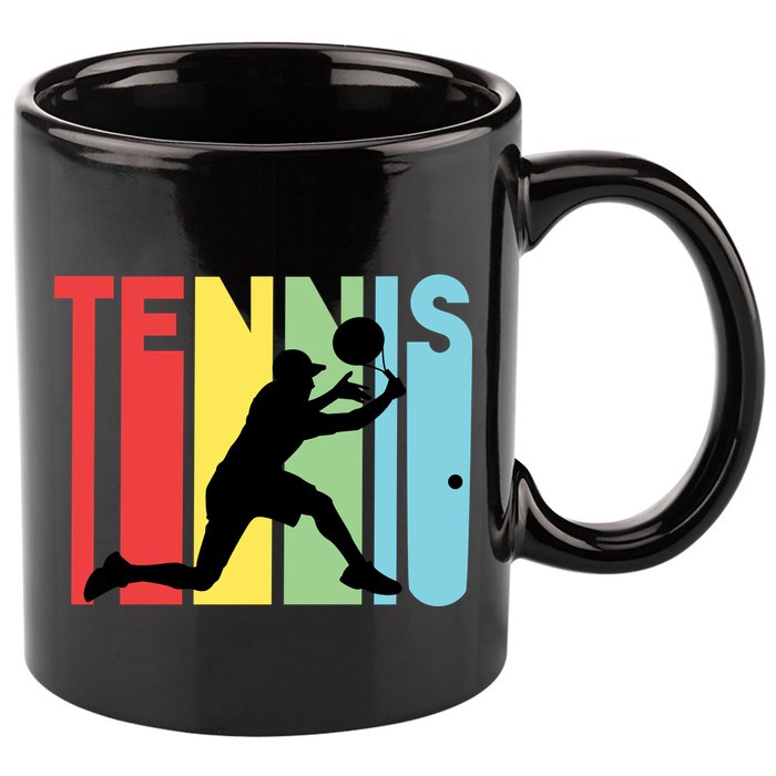 Retro Tennis Logo 11oz C Handle Ceramic Mug