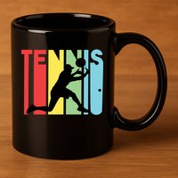 Retro Tennis Logo 11oz C Handle Ceramic Mug