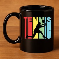 Retro Tennis Logo 11oz C Handle Ceramic Mug
