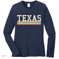 Retro Texas Ladies Long Sleeve Shirt