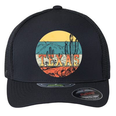 Retro Texas Desert Emblem Flexfit Unipanel Trucker Cap