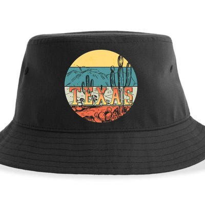 Retro Texas Desert Emblem Sustainable Bucket Hat